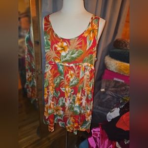 Tropical Floral Mini Dress in Size Large